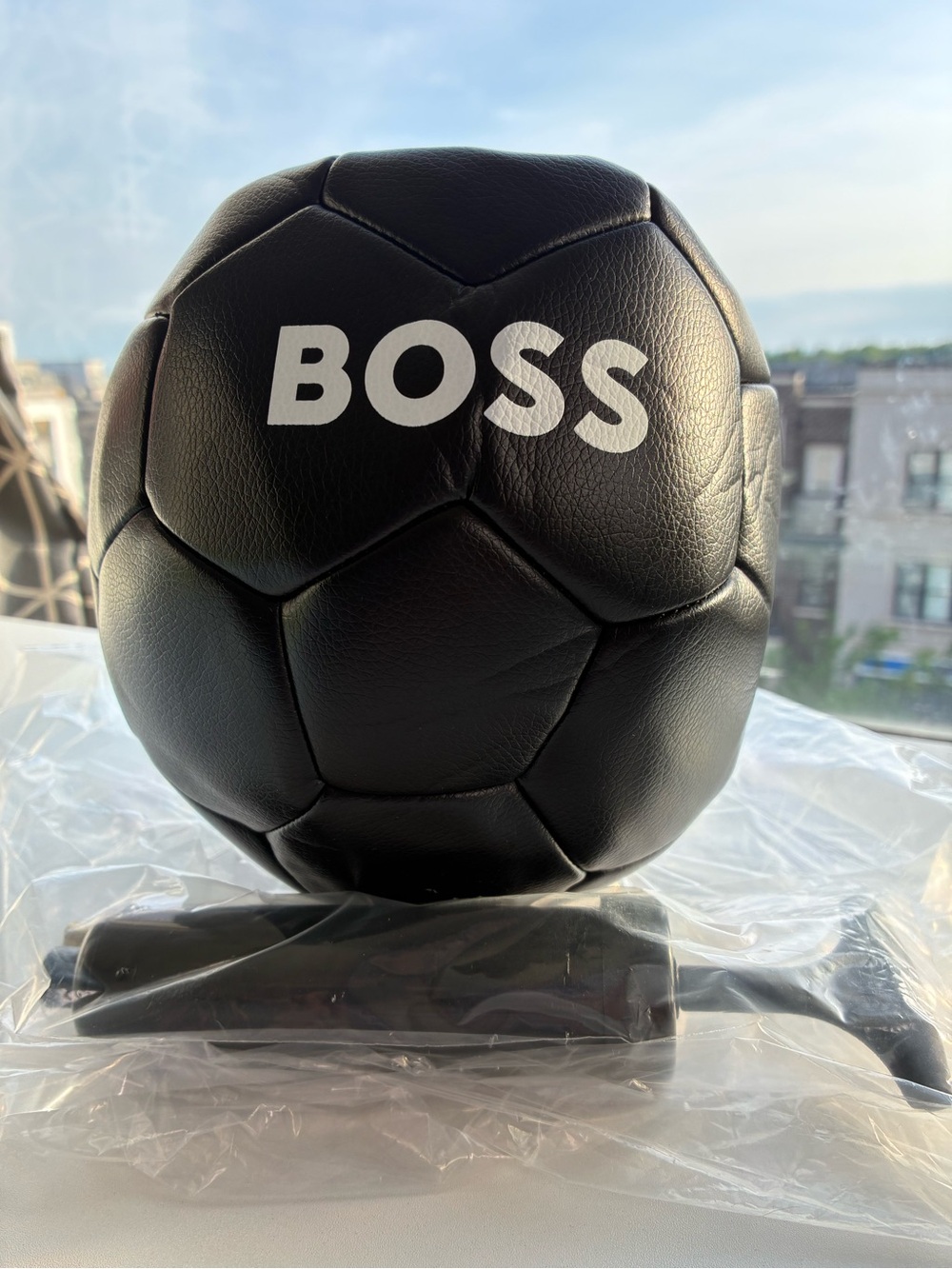 BOSS Black and White Mini Soccer Ball Accent